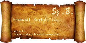 Szabadi Borbála névjegykártya